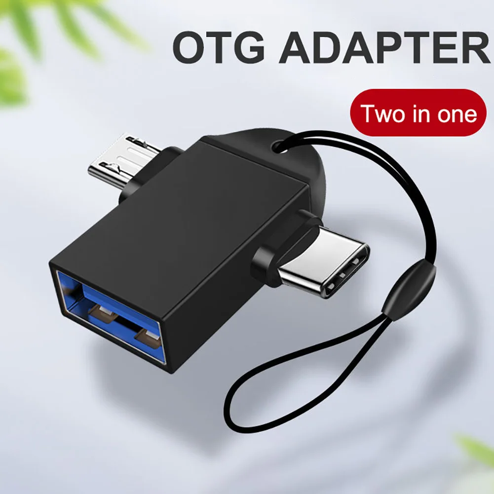 OTG Type C Adapter 2-in-1 Micro Usb to USB C Adapter Mobile Phone Flash Drive Reader Mouse Connector USB Type C Cable Converter