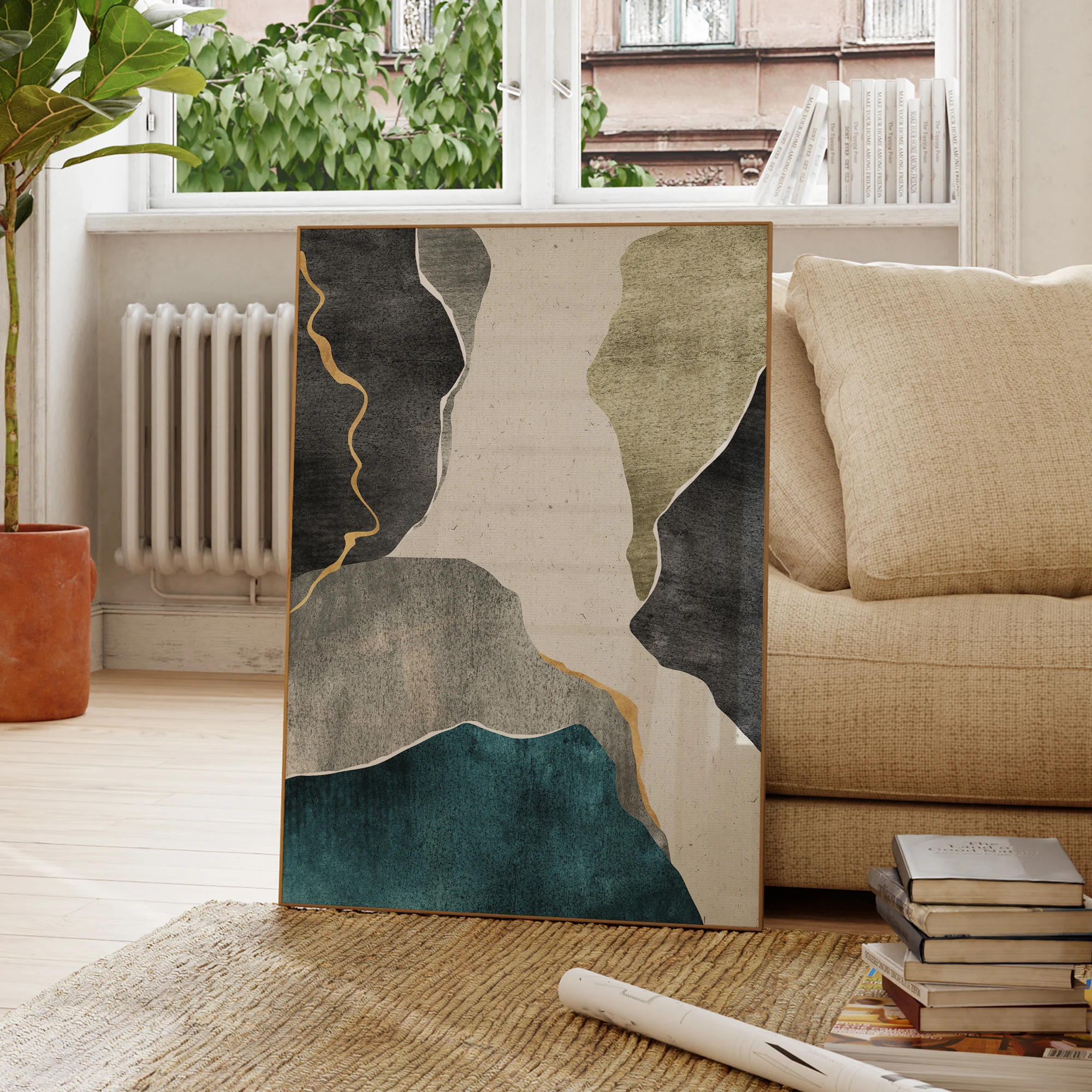 Abstract Pictures Luxury Canvas Paintings Nordic Texture Green Prints Canvas Painting Poster Living Room Bedroom Home Decor