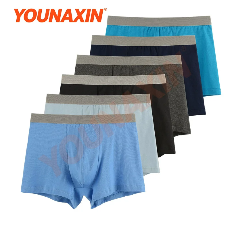 5 Pieces Plus Size Men Cotton Boxer Briefs Breathable Underpants Random Color L XL 2XL 3XL 4XL 5XL 6XL YOUNAXIN