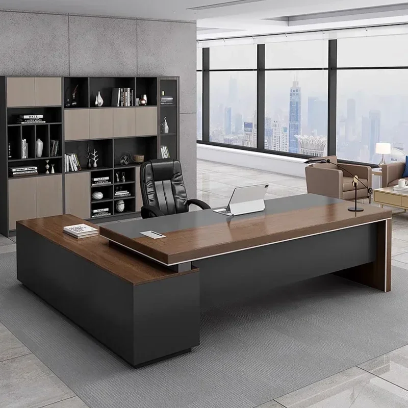 

Desk boss table simple modern office table and chair combination light luxury high-end president manager table