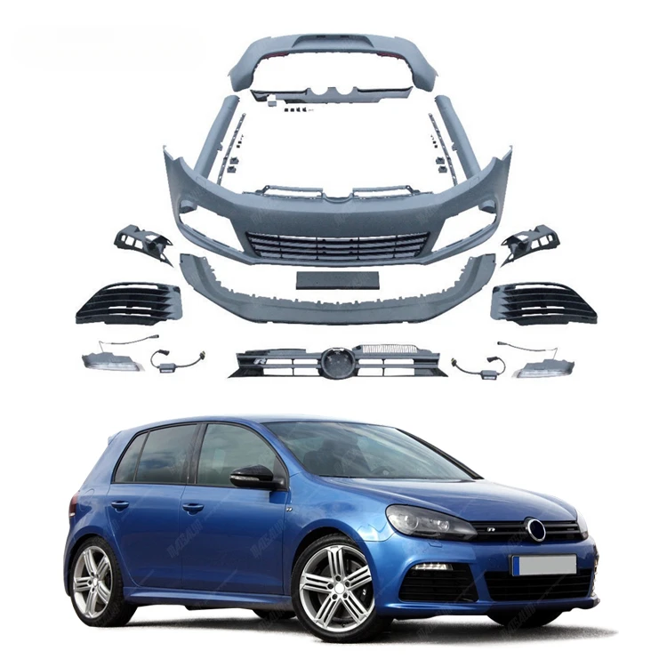 

MAISALUN Excellent Fitment Auto parts For Volkswagen VW Golf 6 Upgrade to R20 Style Bodykit with Front Rear Bumper Side Skirt