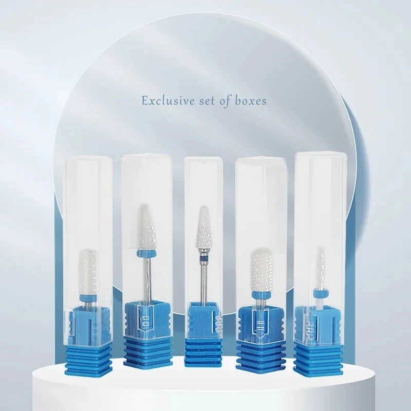 5 PCS/Set Ceramic Nail Drill Bits Electric Drill Machine Nail Cutter Bits Nails Accessories Tools For Manicure Pedicure Tools