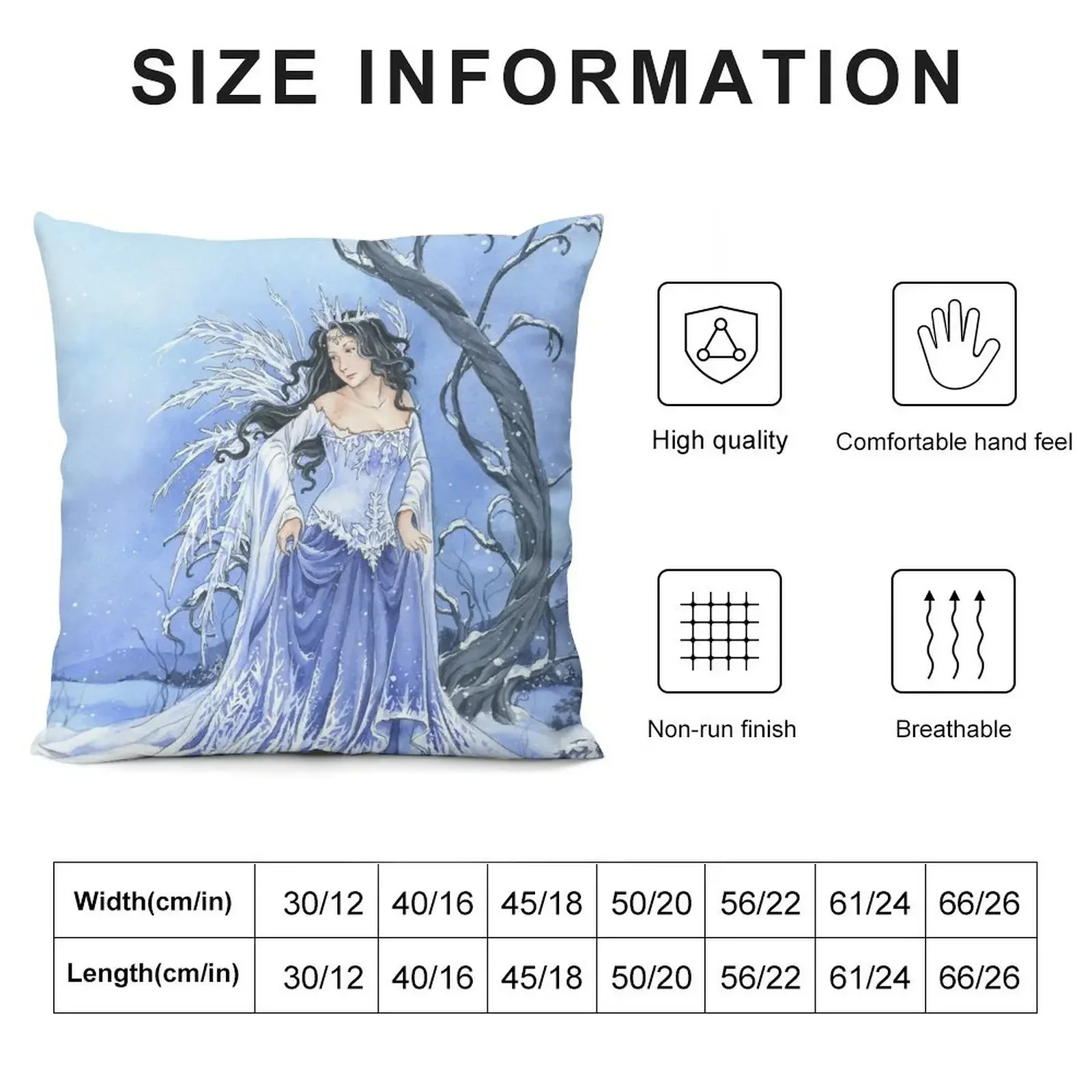 Blue Ice Snow Queen Fairy Throw Pillow Decorative Sofa Cushions luxury decor Pillow Cover pillow