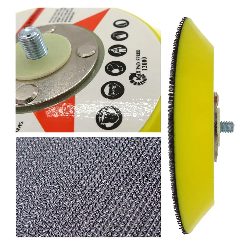 Cuscinetti di supporto con gancio e anello da 5 pollici 5/16 "-24 fili Tamponi abrasivi per lucidatura 125 mm per levigatura per lucidatrice orbitale per auto a doppia azione