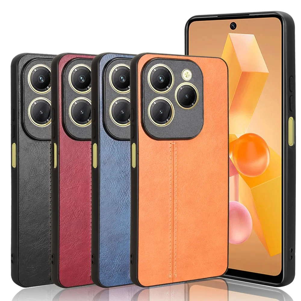 For Tecno Spark 20 Pro 4G KJ6 Case Luxury PU Leather Texture Skin Protect Shell Back Cover For Tecno Spark20 Pro 4G Phone Cases