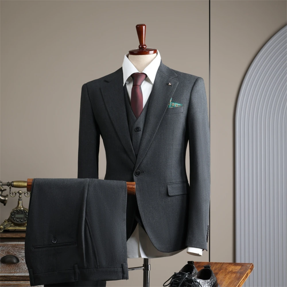 British Style Celebrity 2-pieces Tuxedo Elegant Notched Lapel Outfit Fast Shipping Groom Wear On Sale Decent Men's Suit Set