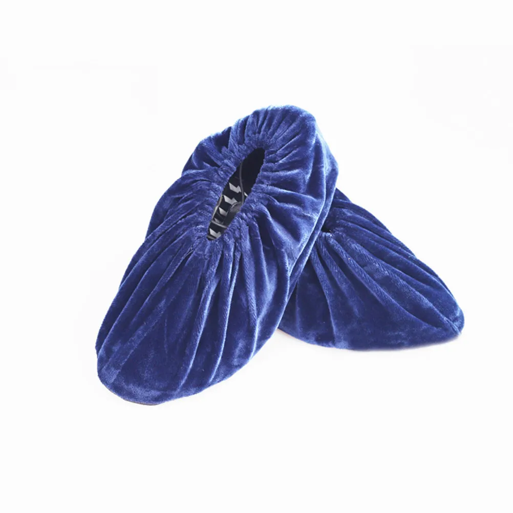 5Pairs Washable Anti-Skid Overshoes Reusable Non-Slip Shoe Covers for Home Indoor Use Breathable Comfortable Elastic Band Floor