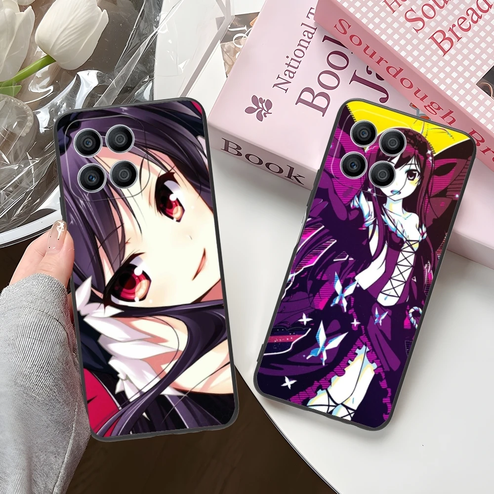 Accel World Kuroyukihime Mobile Cell Phone Case for Huawei Honor 90 80 70 60 50 30 20 10 9 8 7 Pro S SE Lite 5G Black Cover