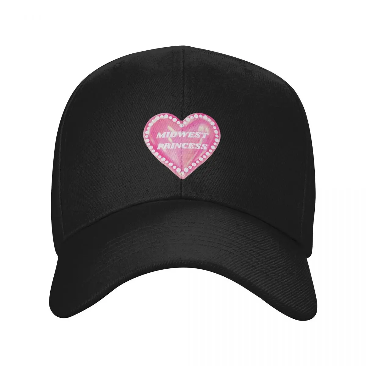

Midwest Princess Pink Heart with Pearls Baseball Cap Hat Man For The Sun New In Hat Sunhat Hood Women Men's