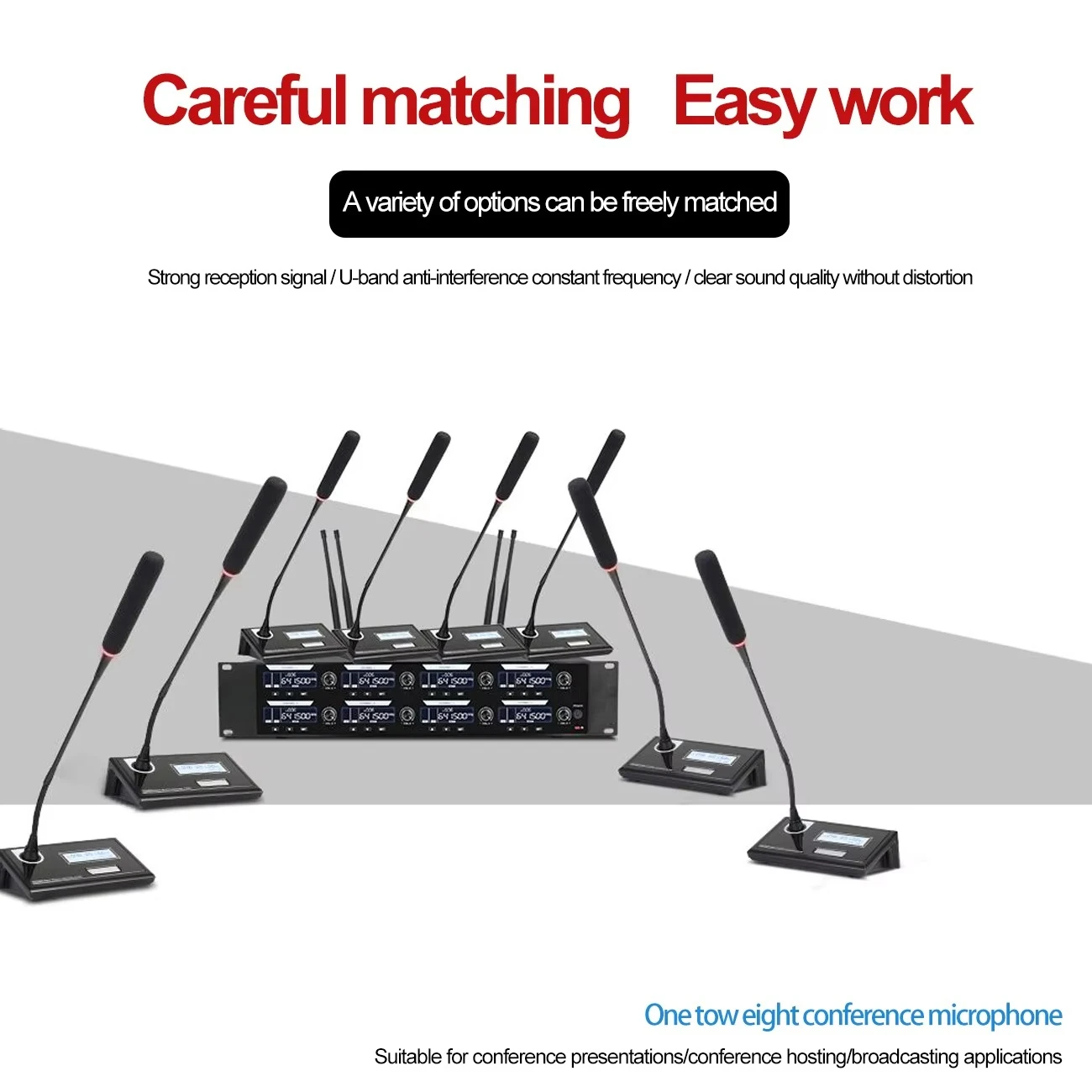 DR998 ميكروفون لاسلكي مكثف لسطح المكتب الاحترافي لغرفة الاجتماعات