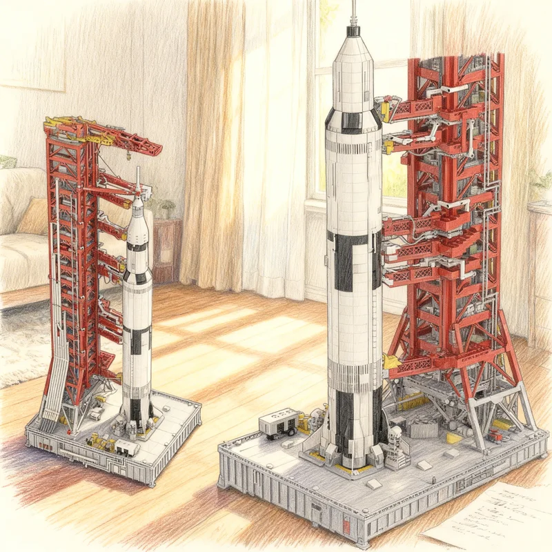 

10214 деталей MOC: Модель космической башни запуска Аполло 11, конструктор, архитектурные игрушки, рождественские подарки, развивающие игрушки для детей, DIY