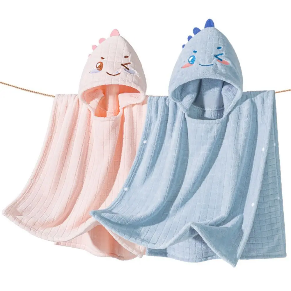 

Cartoon Dinosaur Baby Bath Towel Coral Velvet Quick-Drying Cartoon Cloak Towel Absorption Water Absorption Hooded Bathrobe