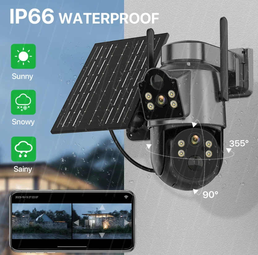 ICSEE Wifi Wireless Solar Power Camera 4G Lte Sim Card Slot CCTV Security IP Outdoor Support 128 Memory Card 4G Solar Camera