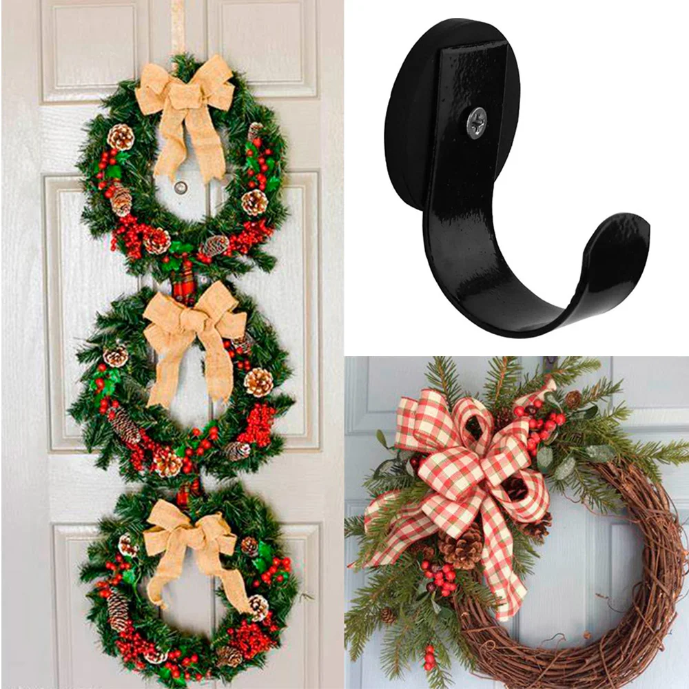 Magnetic Wreath Hanger 1.6 Inch Wreath Hook Scratch Free Wreath Holder Hook Heavy Duty Wreath Hanger Door Hook for Metal Doors