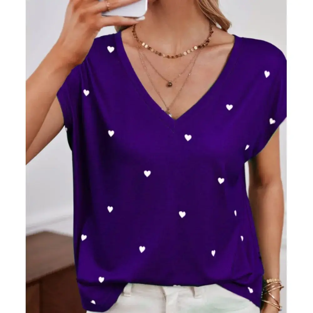 Women's V-ne 3D Bet Faion Y2K Streetwear Summer T-irt Comfortable Breathable Casual Print ort Sve Top