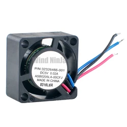 32326466-001 ASB0205LA-00CFJ 2cm 20mm fan 20x20x10mm DC5V 0.02A 6000rpm 3lines Quiet small cooling fans cooler for micro devices