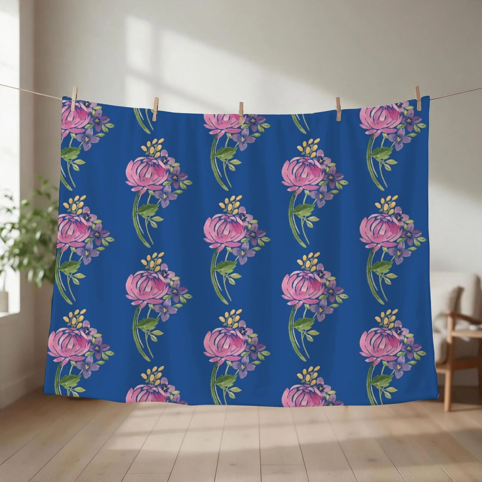 Watercolor Floral Arrangement Throw Blanket For Baby Warm Blankets For Bed Hairys Blankets
