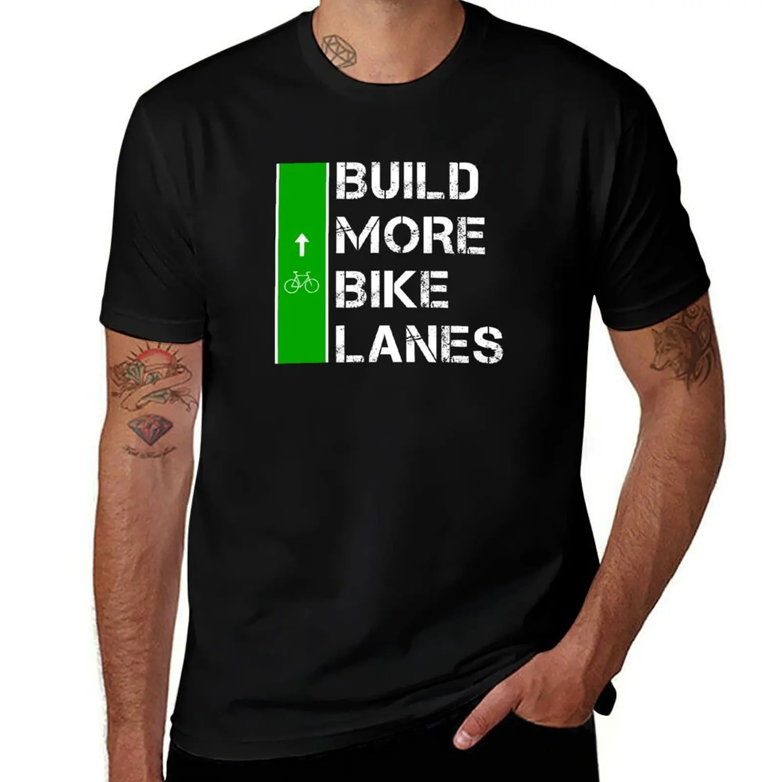 Build More Bike Lanes T-Shirt t shirt man luxury anime t shirts oversize man graphic t shirt T-Shirt