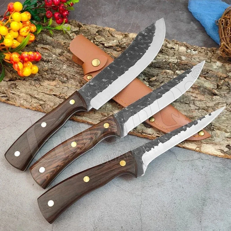 Stainless Steel Slaughter House Boning Knife Meat Cleaver Kitchen Bone Meat Fish Sushi Knife Fruit Vegetables Cutting Tools