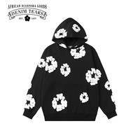 DENIM TEARS High quality pure cotton American style loose fitting couple hooded sweatshirt trend on the street