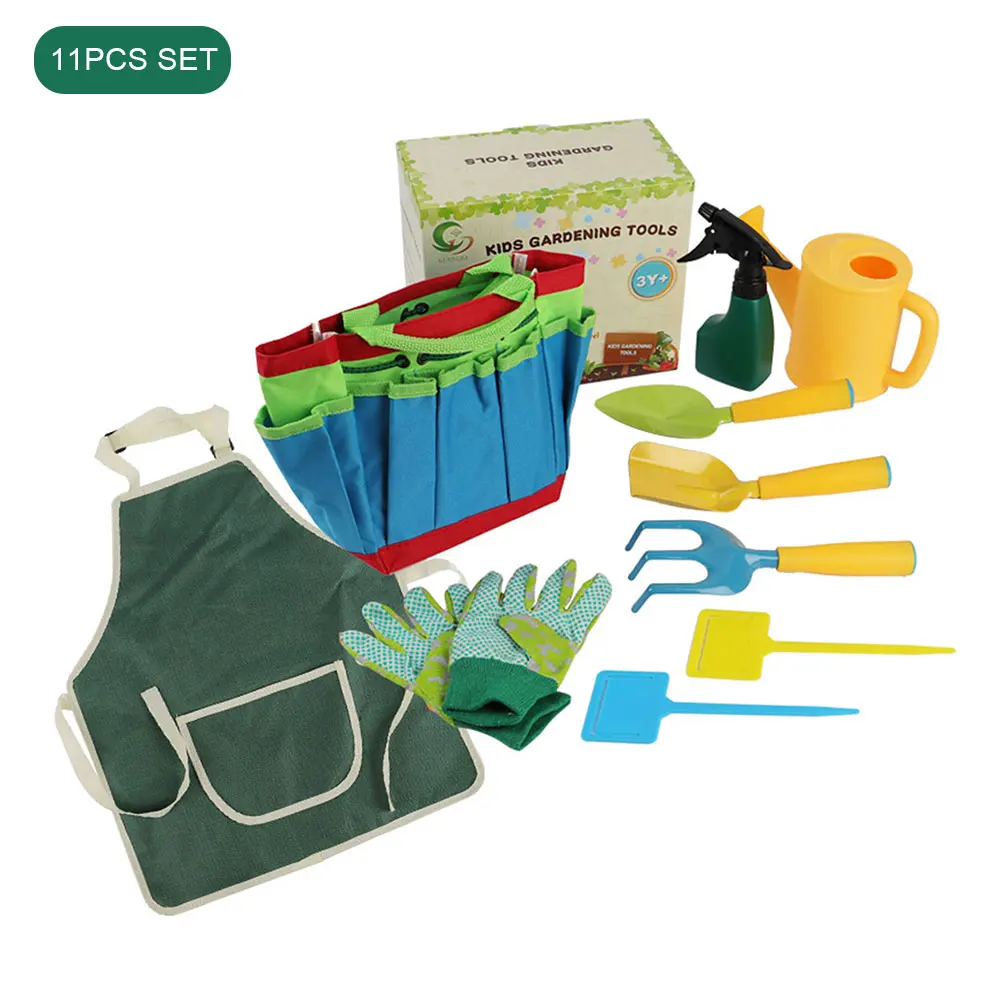 Escavando areia jogando ferramentas para crianças, conjuntos de ferramentas de jardinagem, kit de ferramentas de jardim infantil, pá de mão, sacola