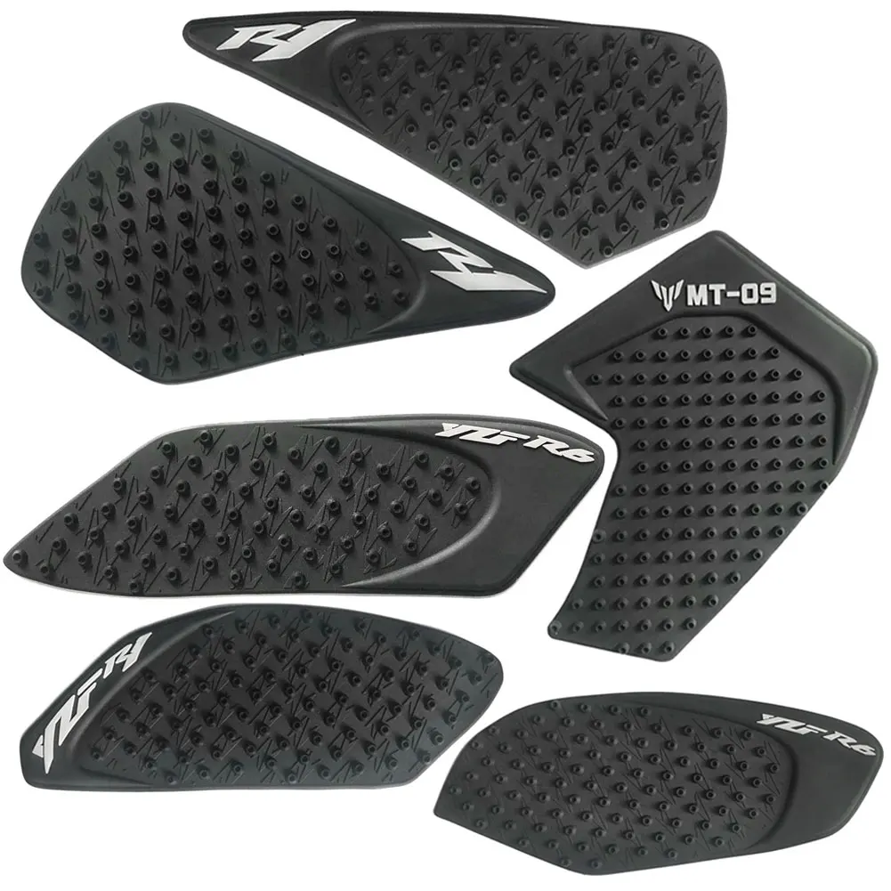 

​A Pair Motorcycle Tank Traction Side Pad Knee Rubber Protector Sticker For Yamaha YZF1000 YZF-R1 YZF-R6 MT09 FZ09 FJ09 Black
