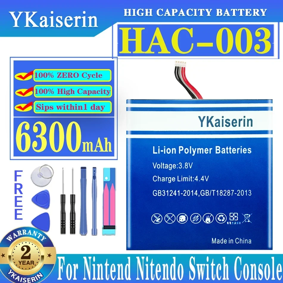 YKaiserin New 6300mAh HAC-003 Battery for Nintend Nintendo HAC-S-JP/EU-C0, Switch Console HAC-001