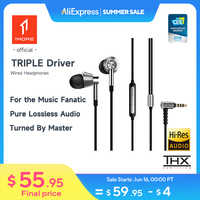 1MORE Triple Driver E1001 In-Ear Earphones IEM Hi-Res Headphones with High Resolution  Bass Driven Sound, MEMS Mic  In-Line