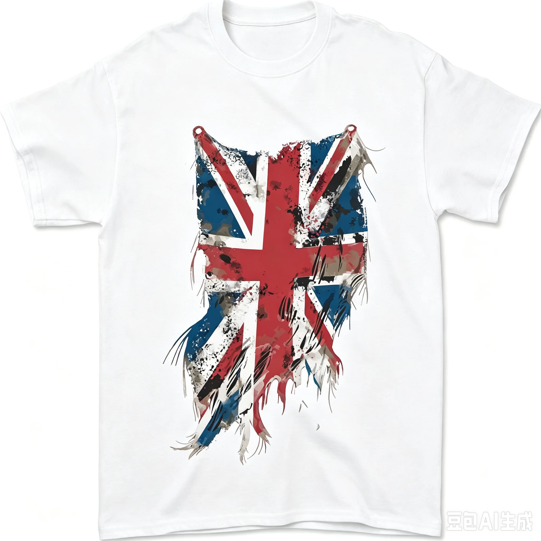 Vintage UK Union Jack Flag Graphic Men T‑Shirt Distressed British Flag Casual Tee