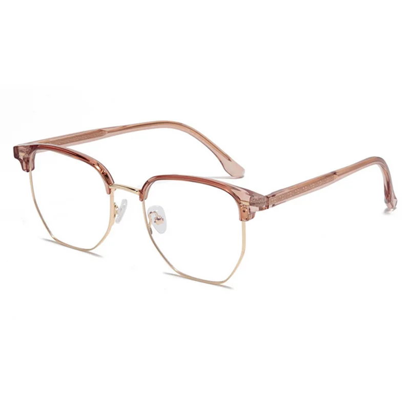 Fashionable Semi-rimless Eyeglasses Frames with TR90 Temples Short-sight Eyewear Diopter 0 -0.5 -0.75 -1.0 To -6.0