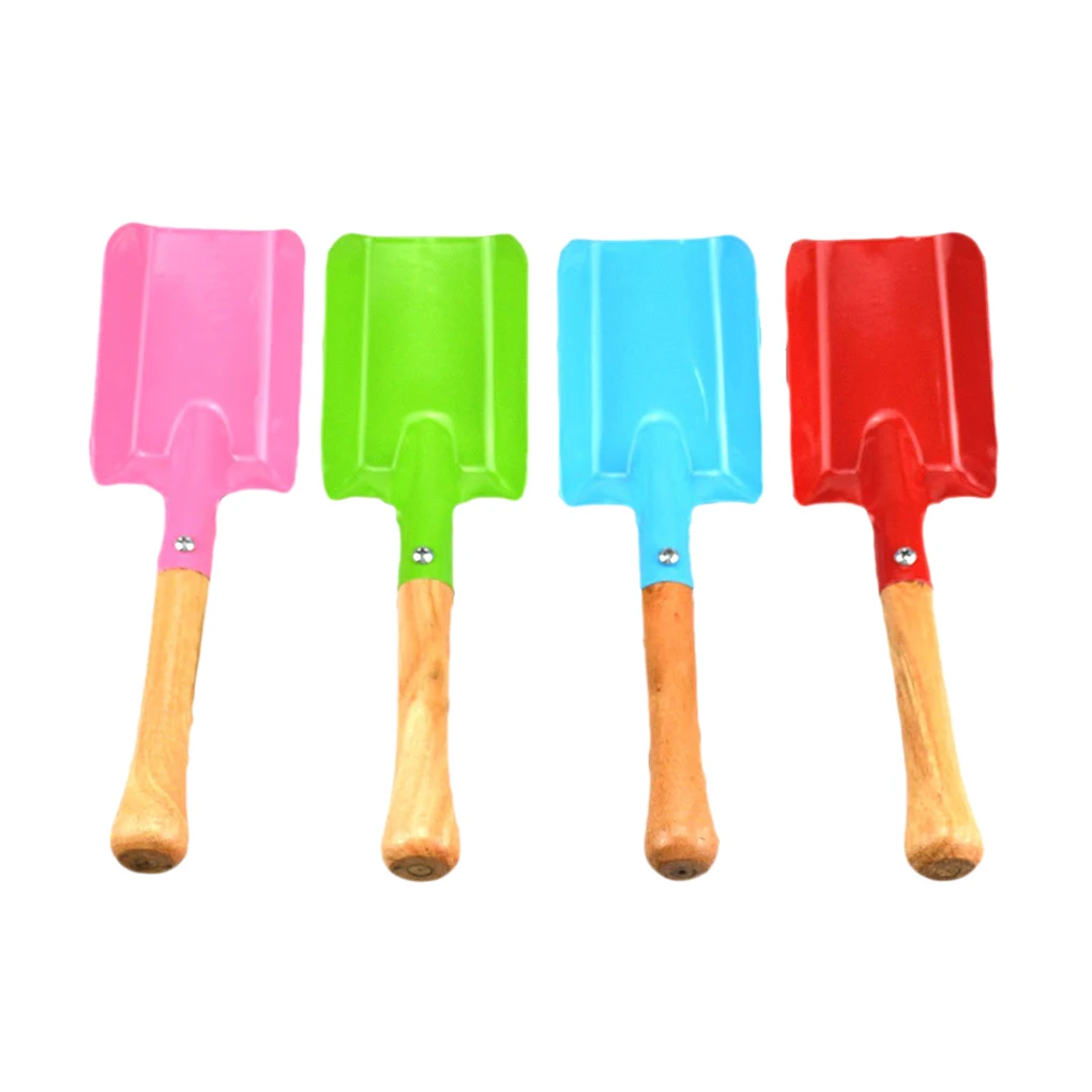 

4pcs Garden Tools Colorful Shovel Set Metal Wooden Handle Trowel Shovel for Women Teens Men