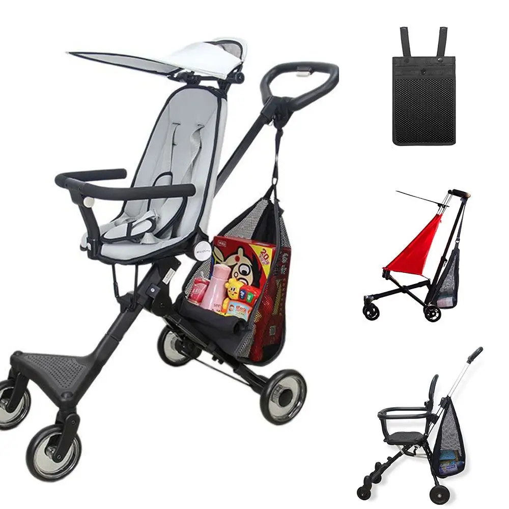

Mesh Baby Stroller Net Pocket Large Capacity Pram Buggy Baby Pram Organizer Stroller Accessories Solid Color