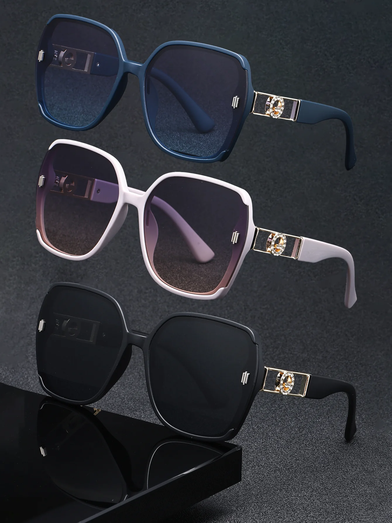 

3 пары модных очков, классические очки в большой оправе, подходящие для повседневного отдыха, в стиле для пар.