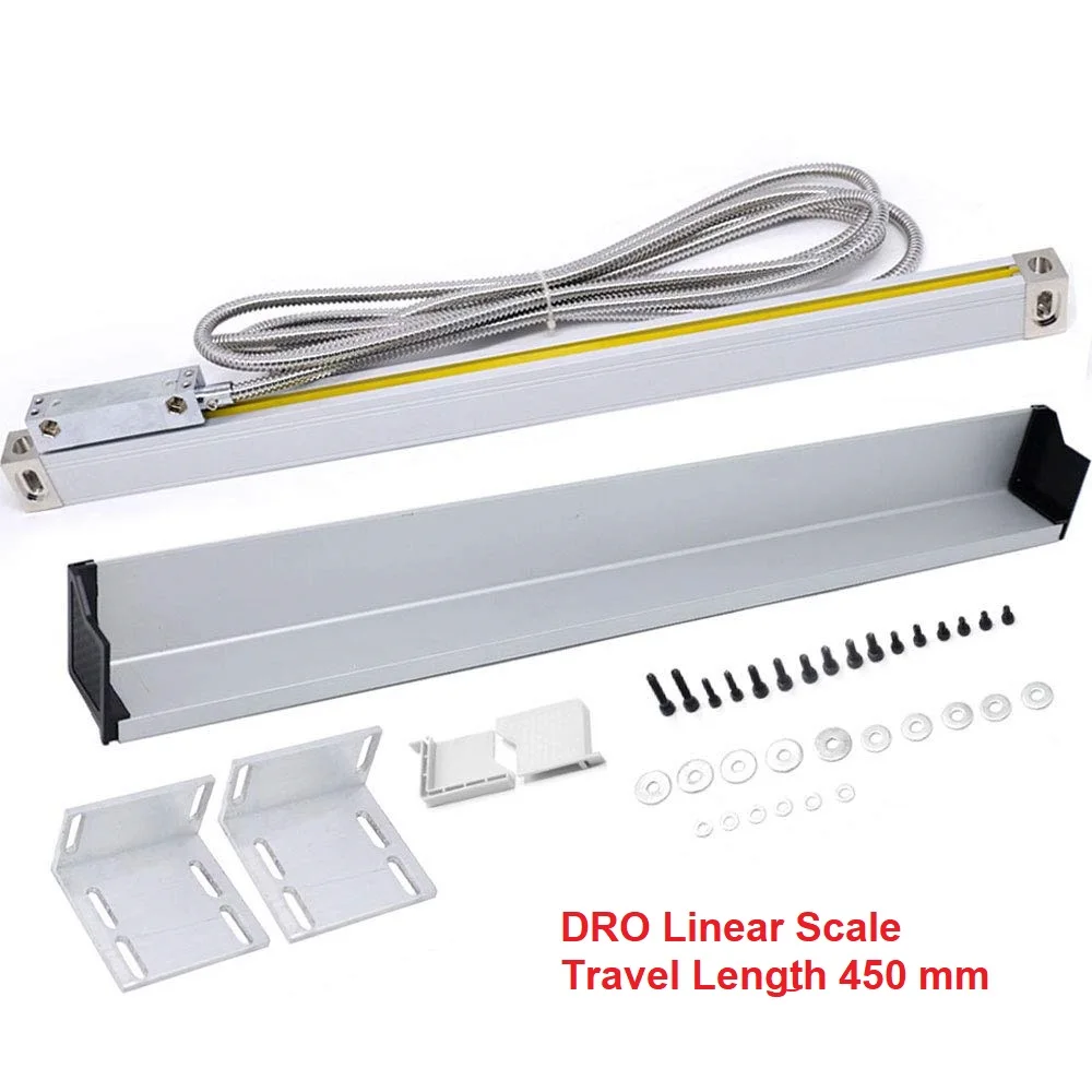 

ToAuto DRO Linear Scale with 450 mm Travel Length and 1/5um Optional Resolution for Mill Lathe Boring CNC Machine