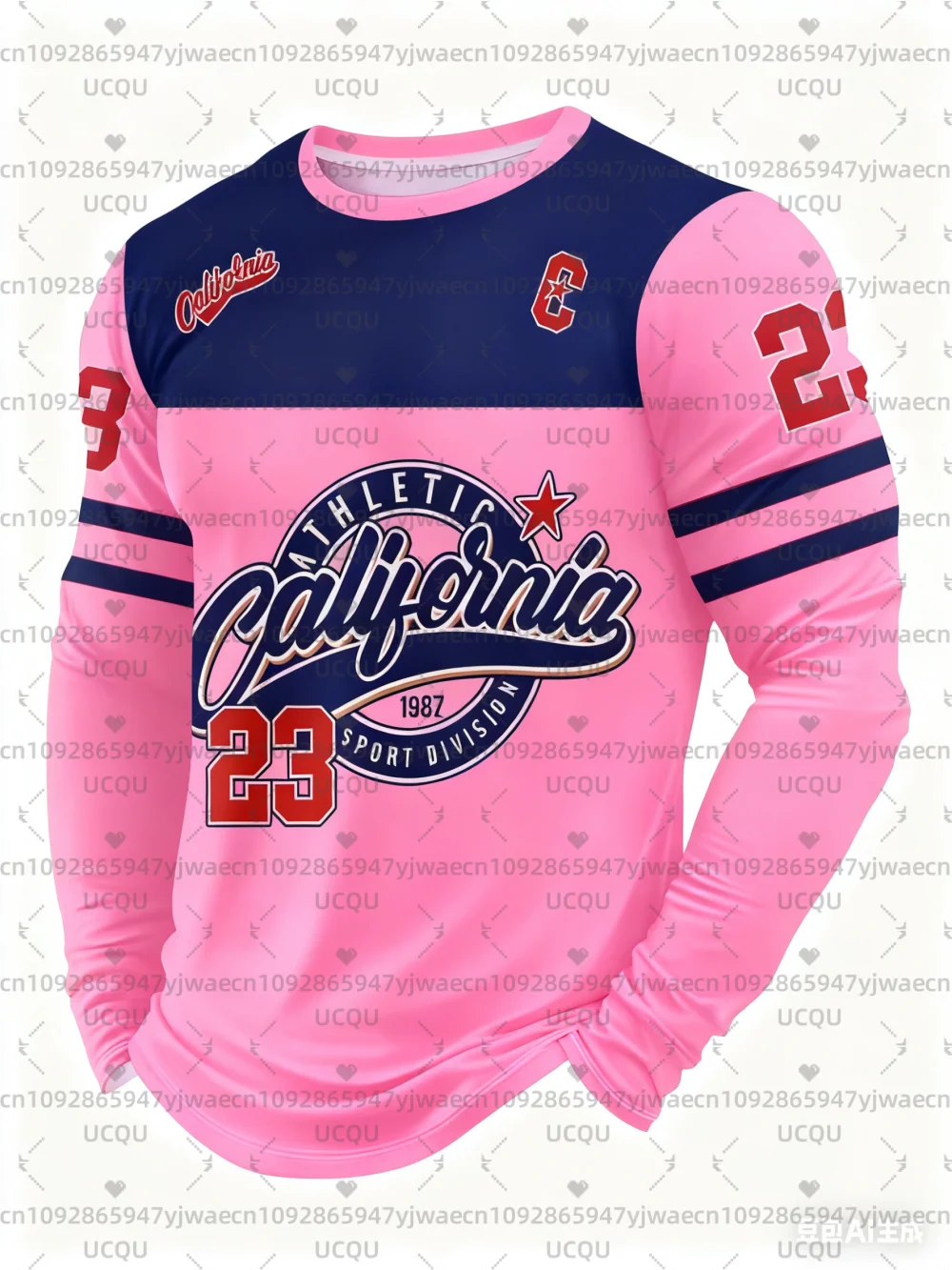 الجرافيك تي شيرت بلوزة كاجوال الخريف الأنشطة الخارجية للرجال كاليفورنيا رقم 23 المرأة كم طويل قمم تي شيرت #3