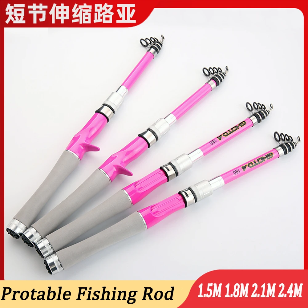 

Ghotda Telescopic Fishing Rod 1.5-2.4m Throwing Equipment Sea/River Carbon Fishing Rod Carp Bait Feeding Ultra Light and Smooth