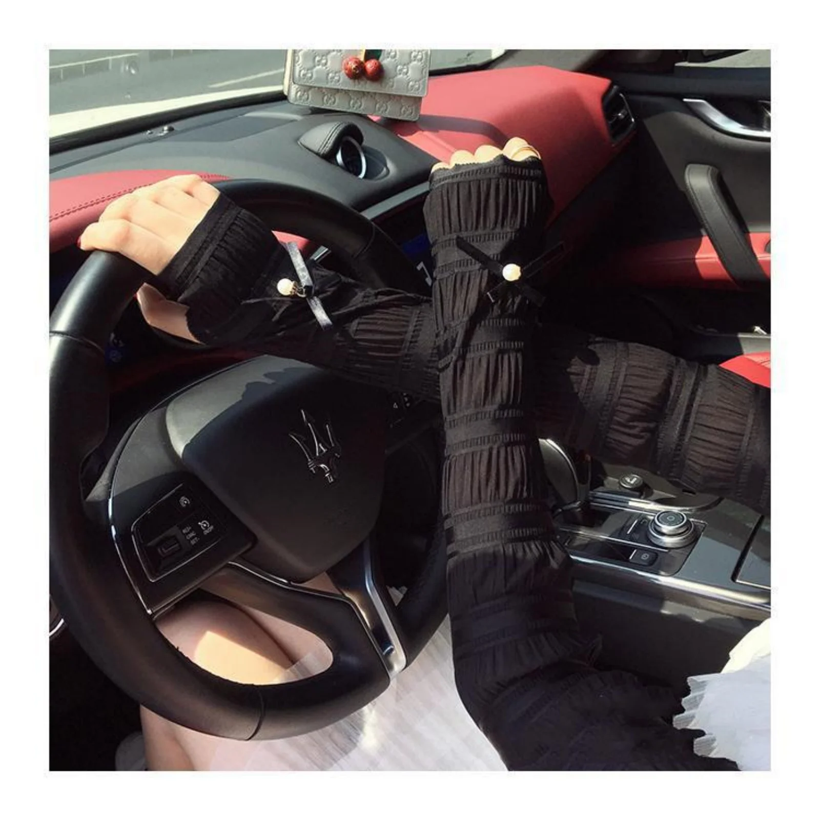 Bow Pearl Sun Protection Arm Sleeves For Women Breathable Chiffon UV Protection Arm Covers For Summer Driving Outdoor Travel image 3