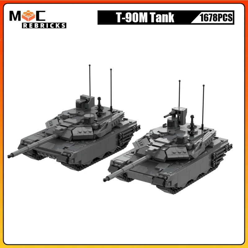 Military Weapons Army T-90M Tank Armored Vehicle Building Blocks Assembly Model Bricks Toys Car Collectibles for Boys