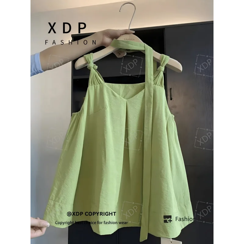 2026 New Arrival:%, Sleeveless Top, Elegant Knot-Detail Top Women-Loose-Fitting,