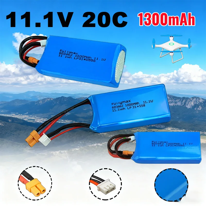 

11.1V 1300mAh 3S Lipo Battery for XK X450 FPV, High Performance Replacement Battery Pack, Perfect Fit & High Discharge