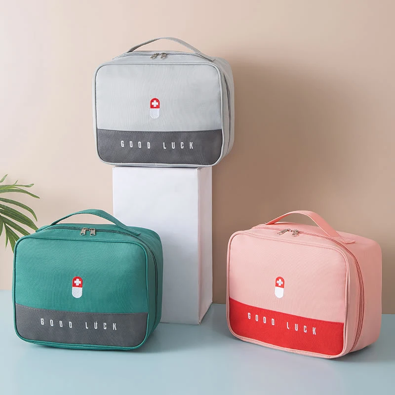 Portable First Aid Kit Travel Medicine Storage Bag Large-Capacity Medicine Box Layered Medicine Cabinet Fabric Home Storage Bag