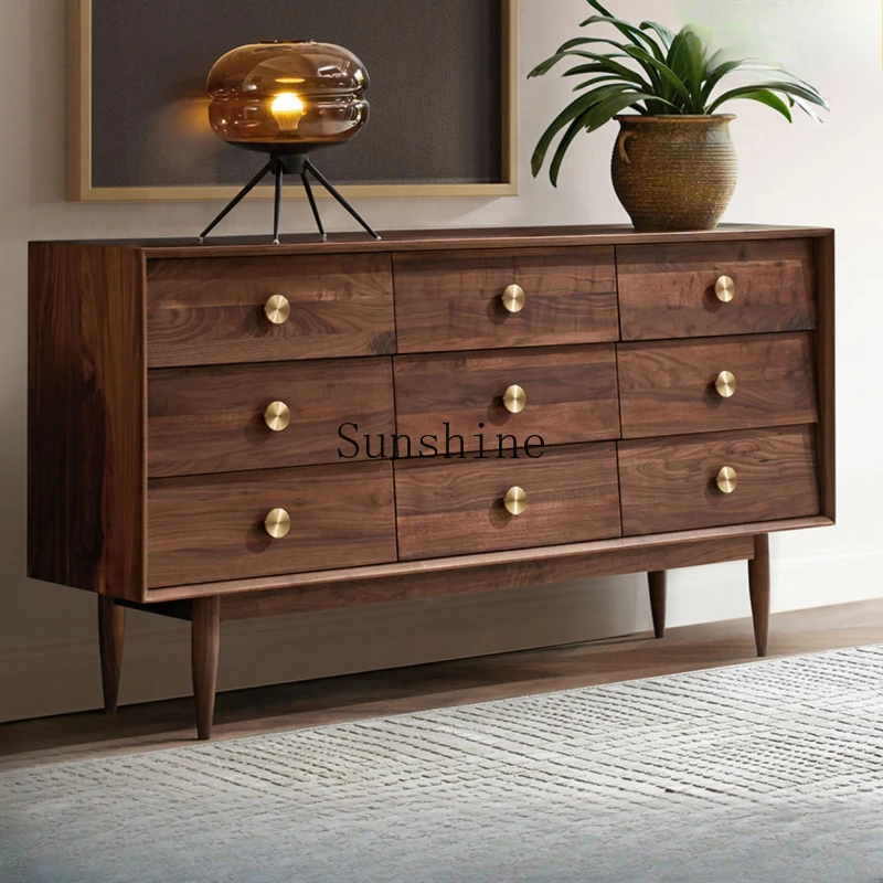 North American black walnut nine chest cabinet living room porch drawer cabinet