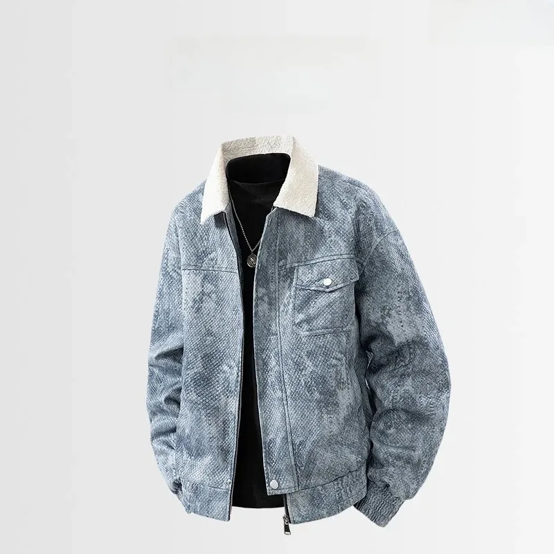 

Men's Loose Fit Casual Jacket Vintage American Zipper Closure Long Windproof Coat M-8XL Large Size Spring Autumn Overcoat