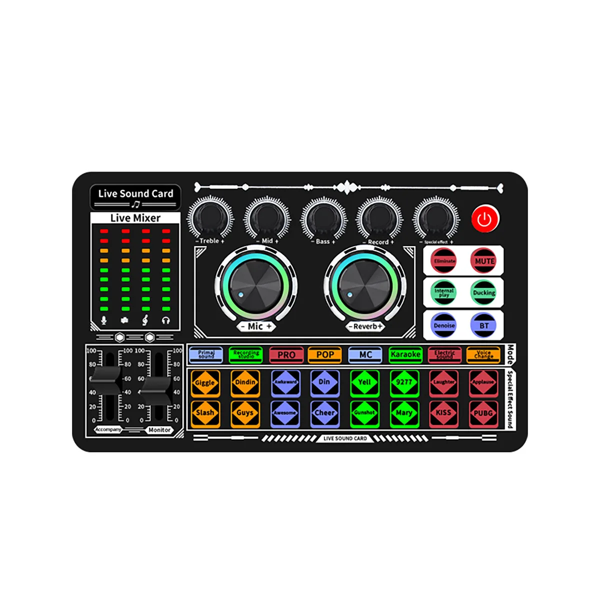 F999 Sound Card Live Streaming Kit - All-in-one Professional Mixer for Singing on Pc and Mobile