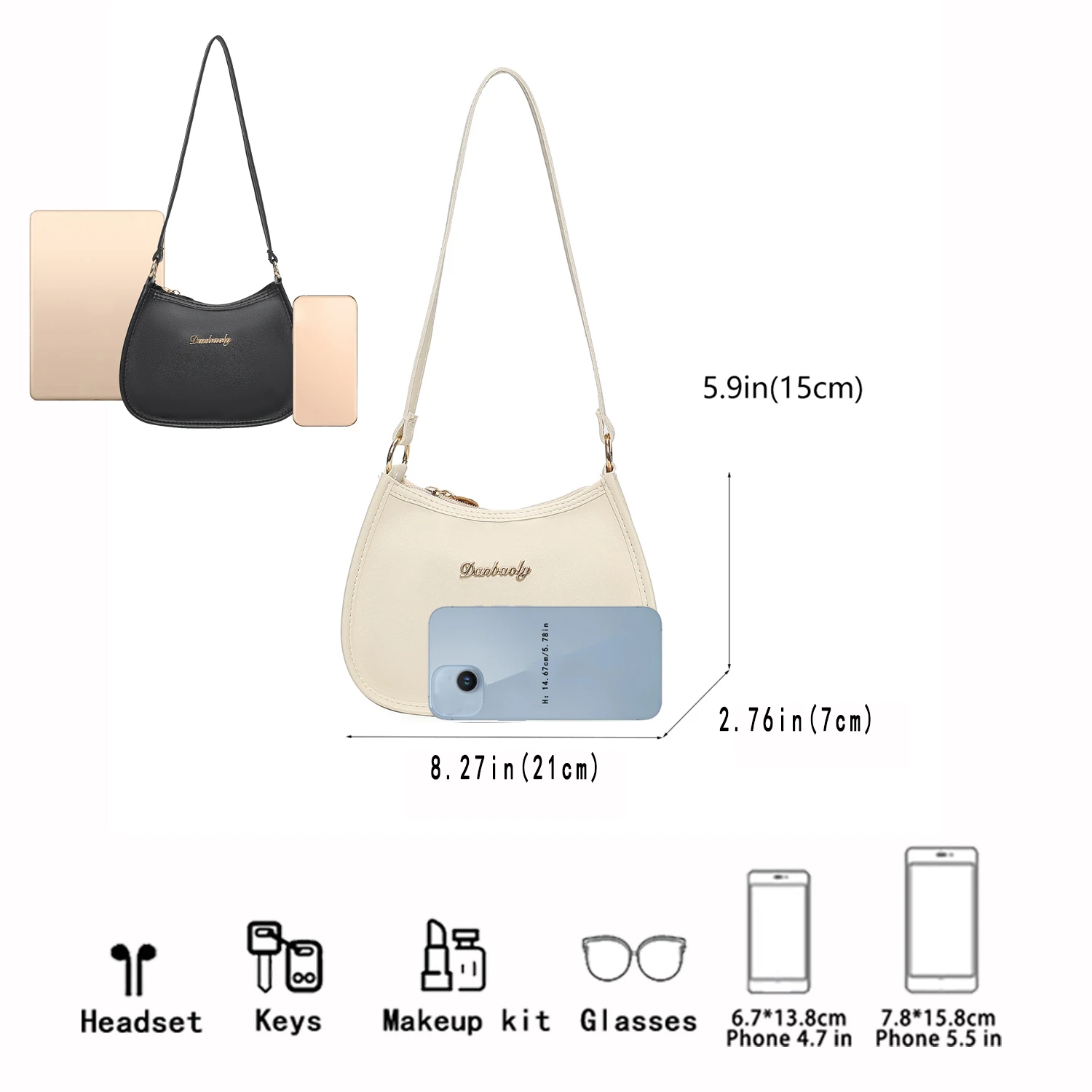 Bolso de hombro sencillo de Pu para mujer, bolso informal de negocios a la moda, Color sólido