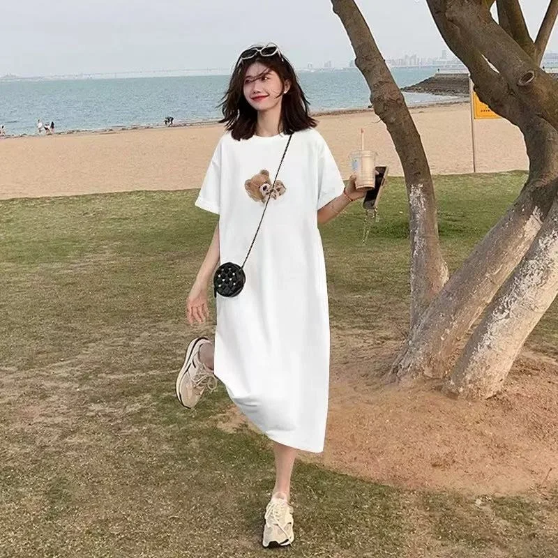 T-shirt ample mi-long ort-sav Dr coréen, pantalon à jambes larges, Design fendu, vêtements d'extérieur d'été pour jeunes femmes