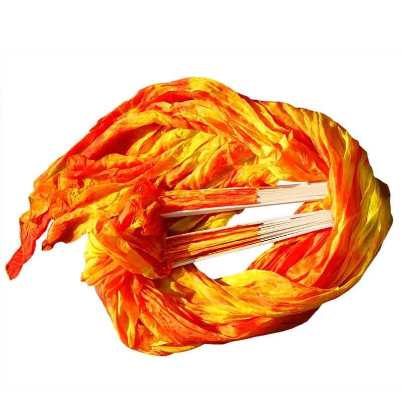 

1 пара 180-сантиметровых веерных вуалей из 100% натурального шелка для женщин, для выступлений в традиционном танце живота, аксессуары для девочек