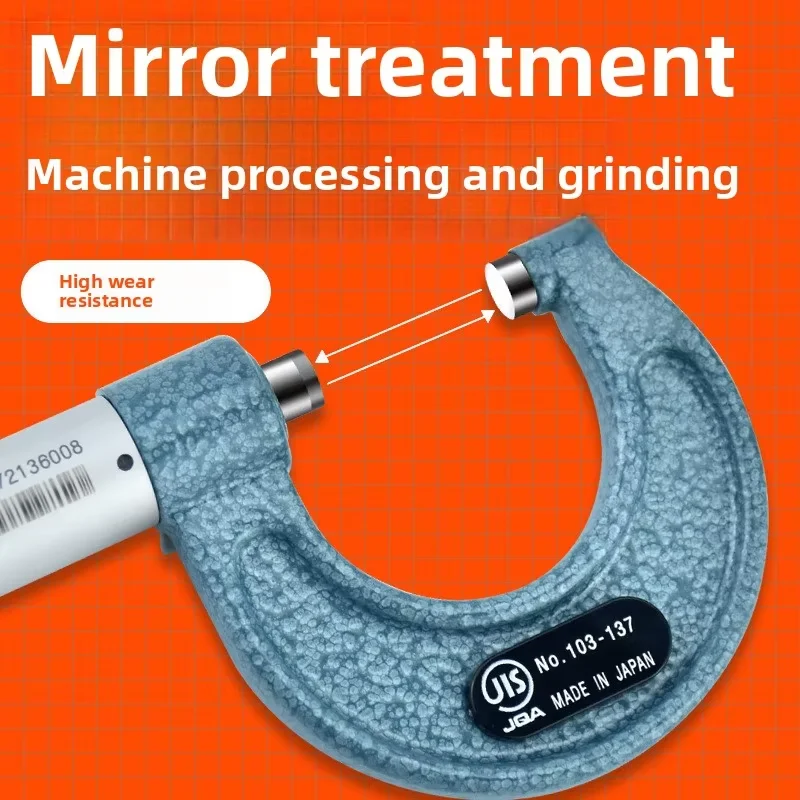 Micrometro esterno Mitutoyo Portata 25 - 50 mm, precisione 0,01 mm, con certificato di ispezione, ideale per strumenti di misurazione di precisione