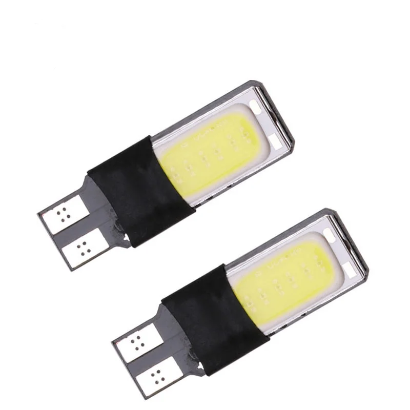 

500 шт., Автомобильные светодиодные лампы T10 W5W COB 12 SMD с клиновидным силиконовым гелем