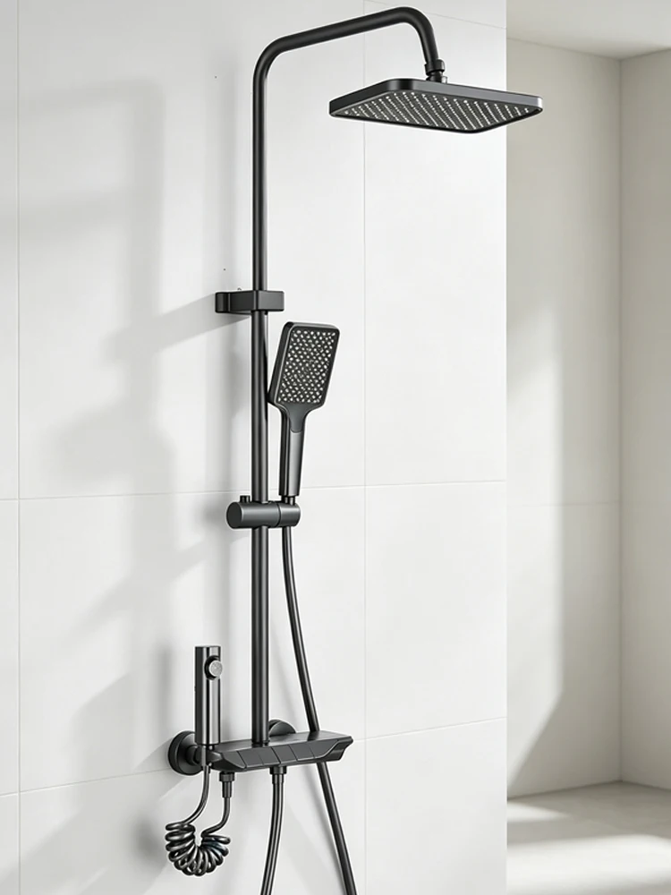 Duscharmatur-Set im Piano-Stil mit Regendusche, Badezimmersystem, Wasserhahn und Bidet-Dusche